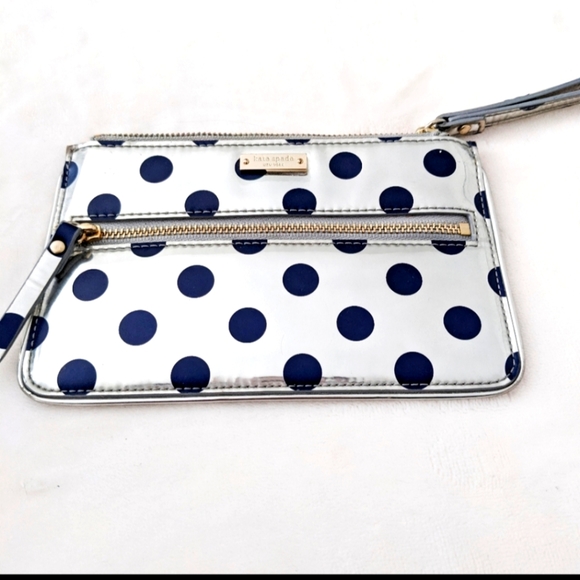 kate spade Handbags - Kate Spade Metallic Polka Dot Wristlet